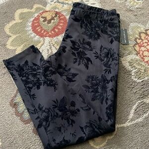 Floral Burnout Black Jogger Pants